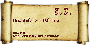 Budaházi Döme névjegykártya